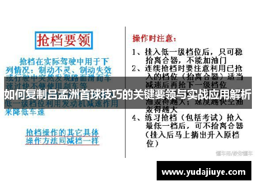 如何复制吕孟洲首球技巧的关键要领与实战应用解析
