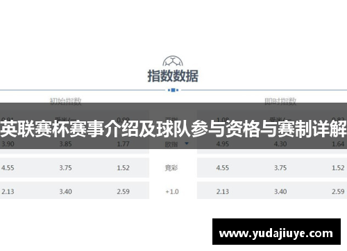 英联赛杯赛事介绍及球队参与资格与赛制详解